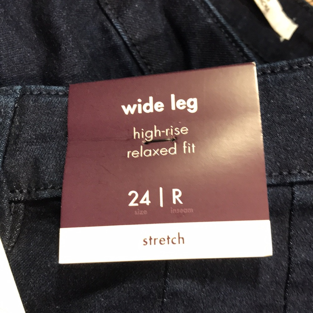 AVA & VIV Wide Leg High Rise Relaxed Dark Blue Denim Trousers Var Sizes | NWT - Picture 8 of 9